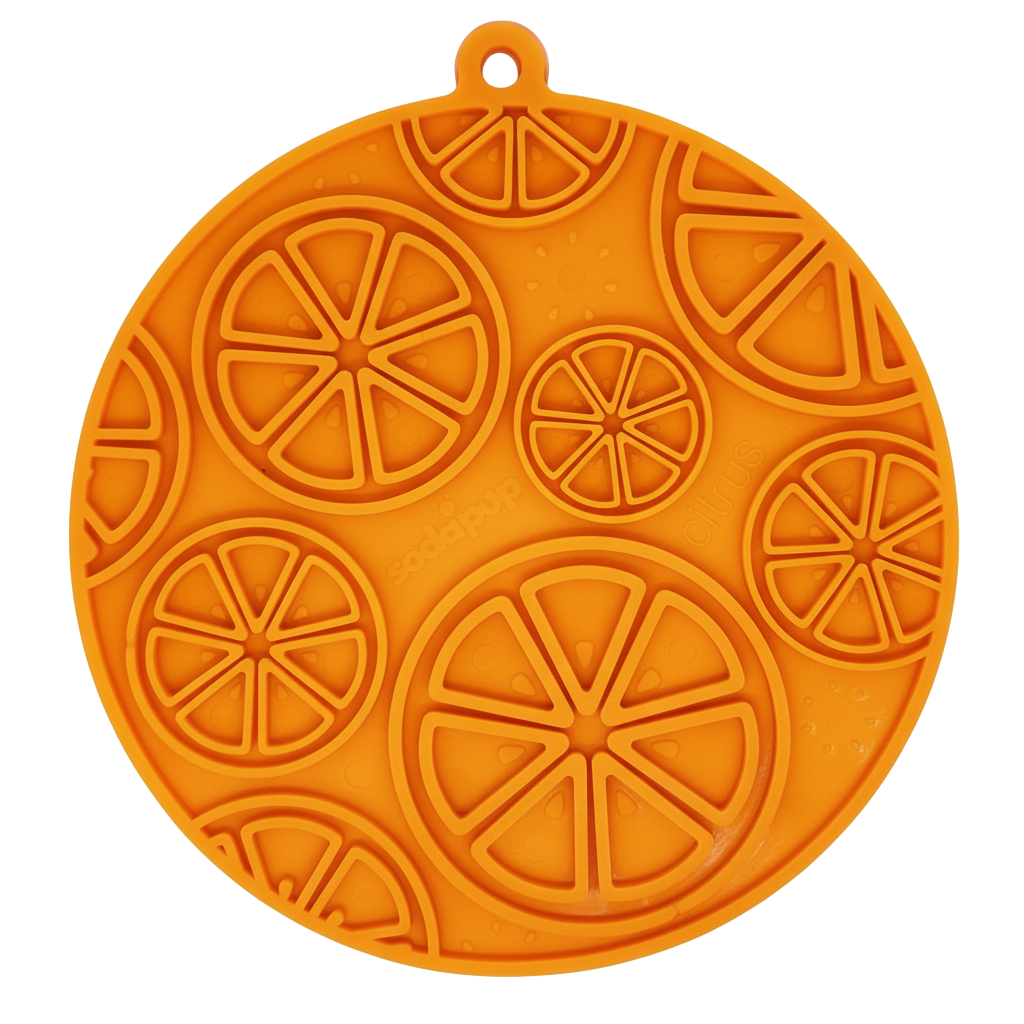 SodaPup Citrus eMat Lick Mat with Suction Cups