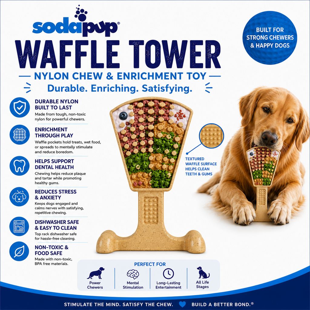 SodaPup Waffle Tower Nylon Chew and Lick Toy