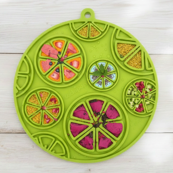 SodaPup Citrus eMat Lick Mat with Suction Cups