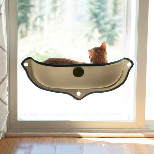 Tan EZ Mount suction-cup window bed for cats