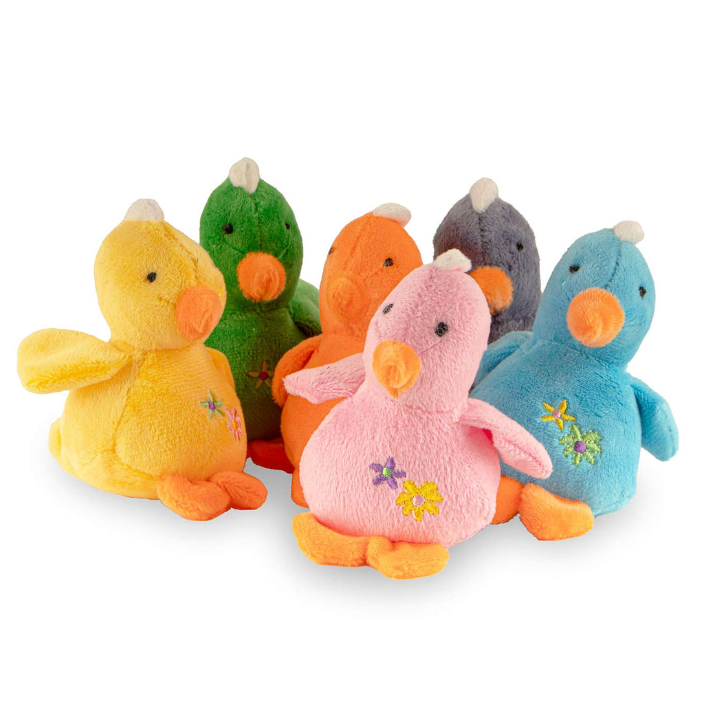 Pastel baby duck plush squeaker dog toys
