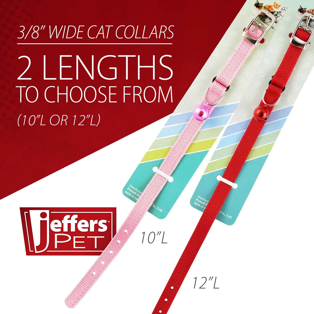 Jeffers Adjustable Nylon Cat Collar with Bell - FurrowpetstoreWalk & WasteJeffers