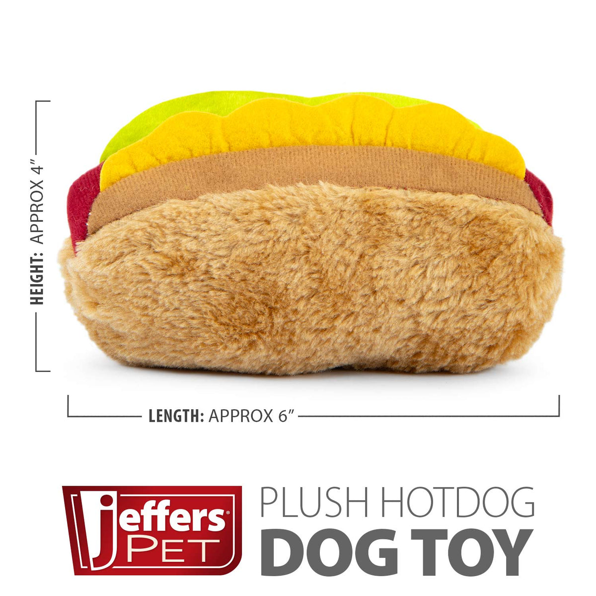 Jeffers Grill Time Plush Squeaker Dog Toy, Hamburger or Hot Dog