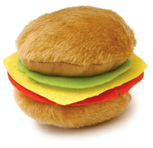 Jeffers Grill Time Plush Squeaker Dog Toy, Hamburger or Hot Dog