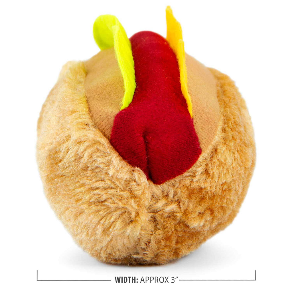 Jeffers Grill Time Plush Squeaker Dog Toy, Hamburger or Hot Dog