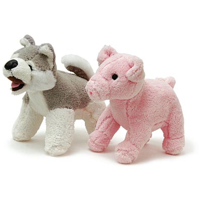 Jeffers Animal Cuddlers plush dog and pig toys