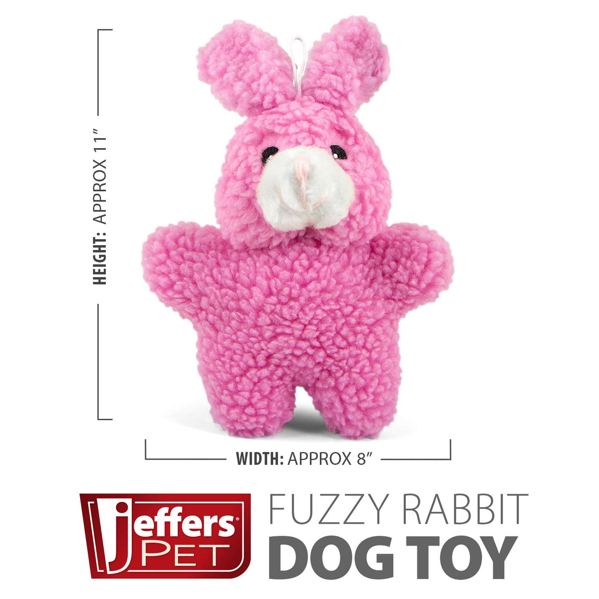 Jeffers Animal Fuzzies Plush Squeaker Dog Toy, 8 in