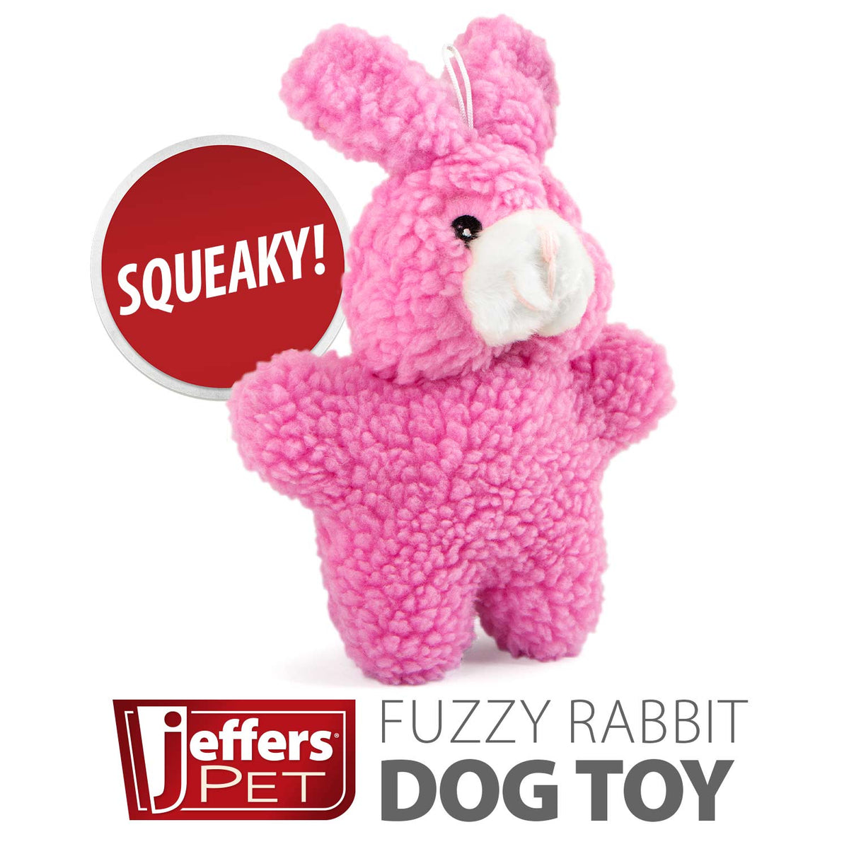 Jeffers Animal Fuzzies Plush Squeaker Dog Toy, 8 in