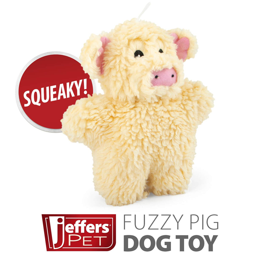 Jeffers Animal Fuzzies Plush Squeaker Dog Toy, 8 in