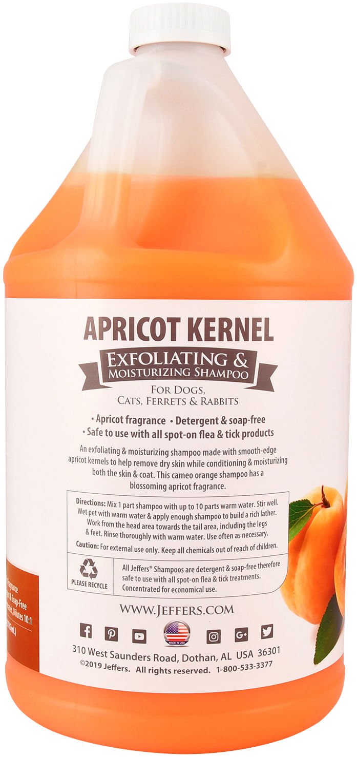 Jeffers Apricot Kernel Exfoliating Pet Shampoo - FurrowpetstoreGrooming & CleanupJeffers