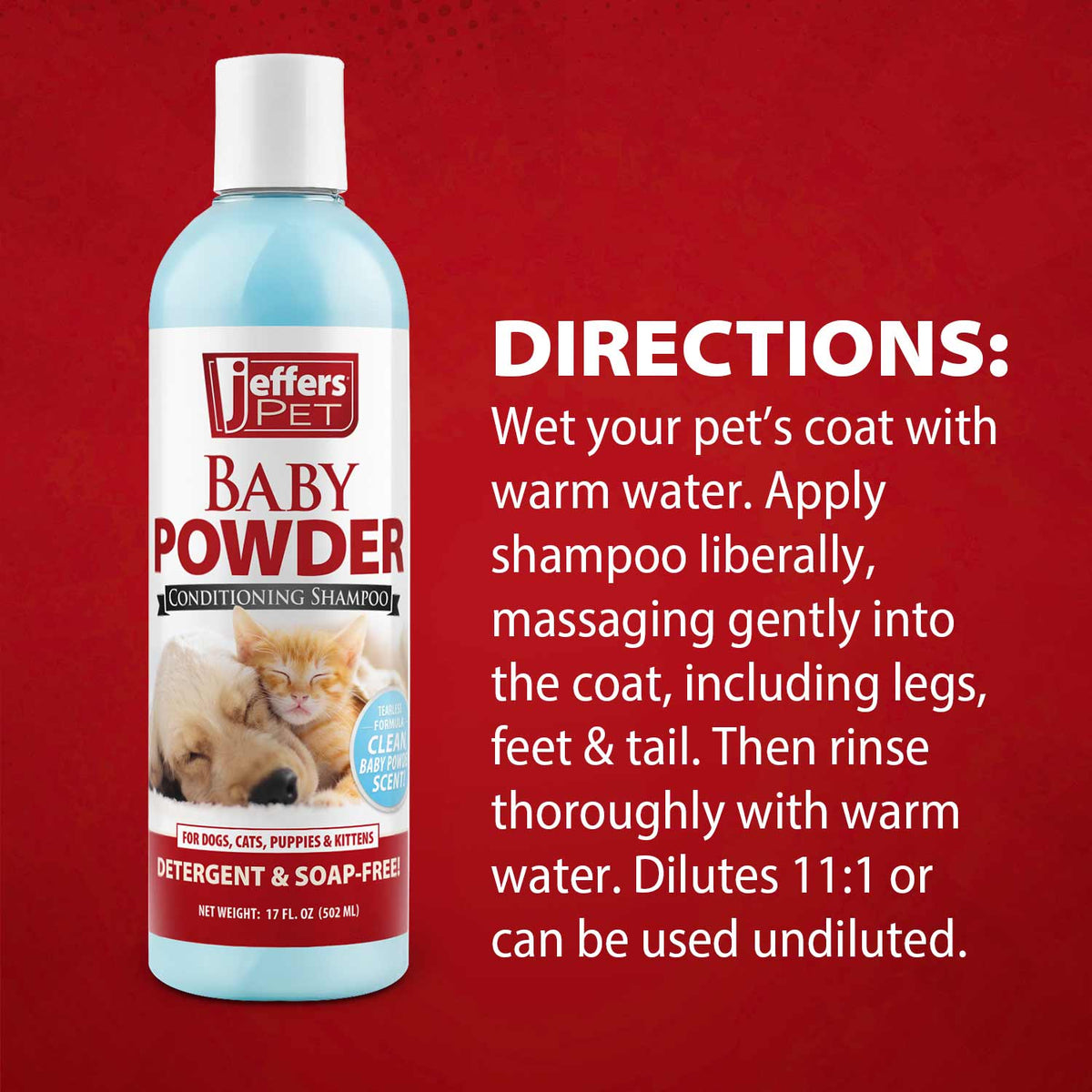 Jeffers Baby Powder Tearless Puppy & Kitten Shampoo - FurrowpetstoreGrooming & CleanupJeffers