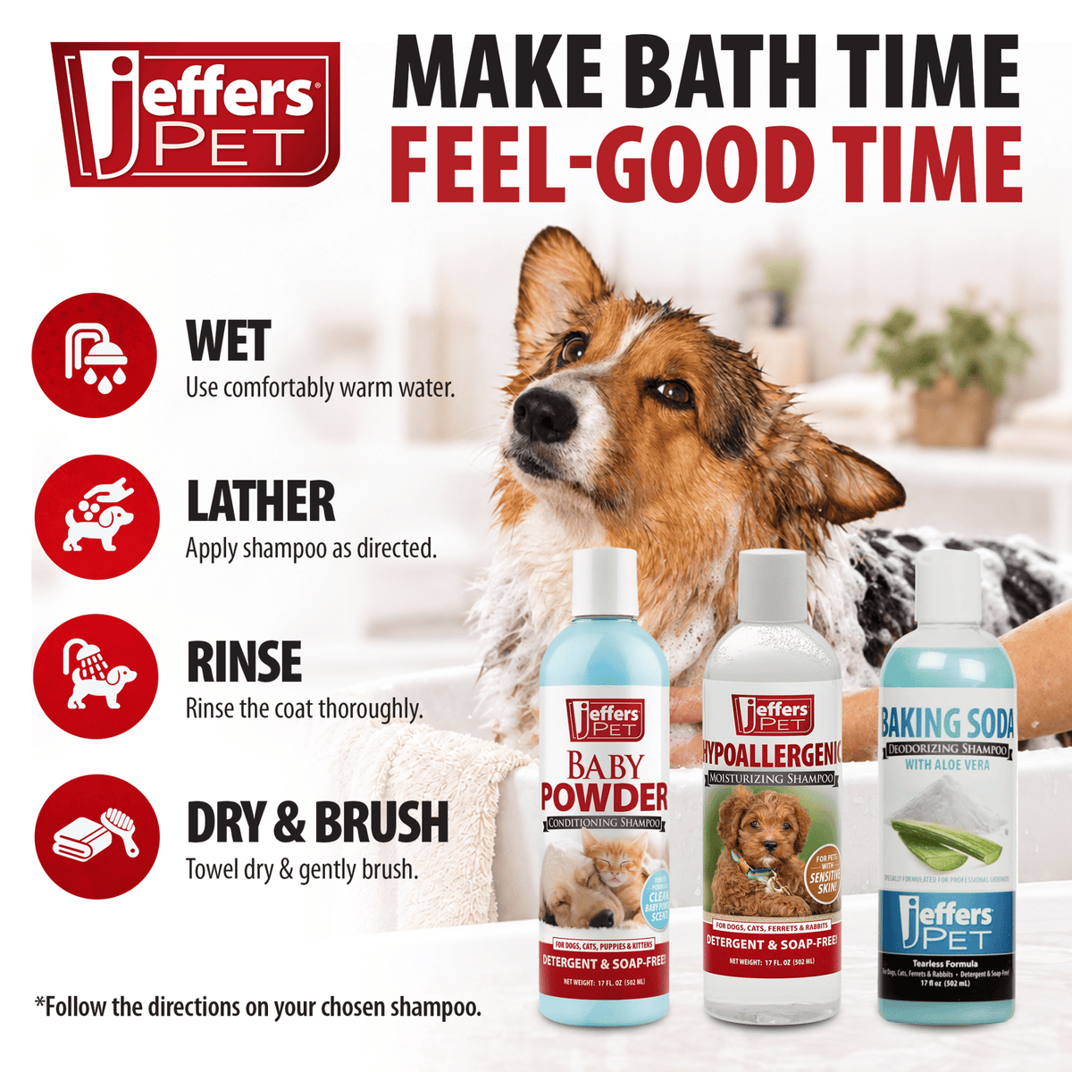 Jeffers Baby Powder Tearless Puppy & Kitten Shampoo - FurrowpetstoreGrooming & CleanupJeffers