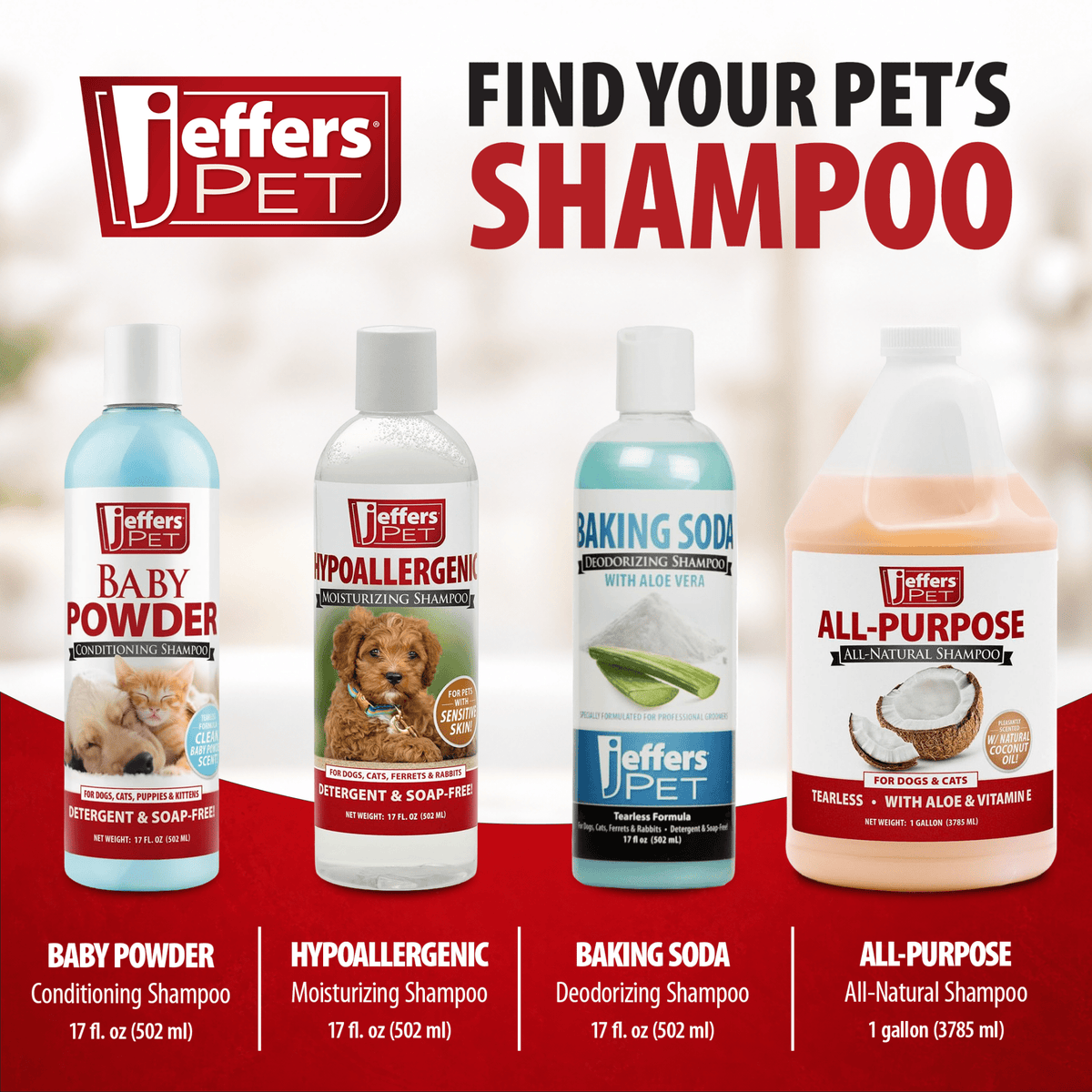 Jeffers Baby Powder Tearless Puppy & Kitten Shampoo - FurrowpetstoreGrooming & CleanupJeffers