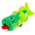 Green plush Big Mouth Bass fish dog toy