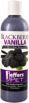 Bottle of Jeffers Blackberry Vanilla pH-neutral pet shampoo