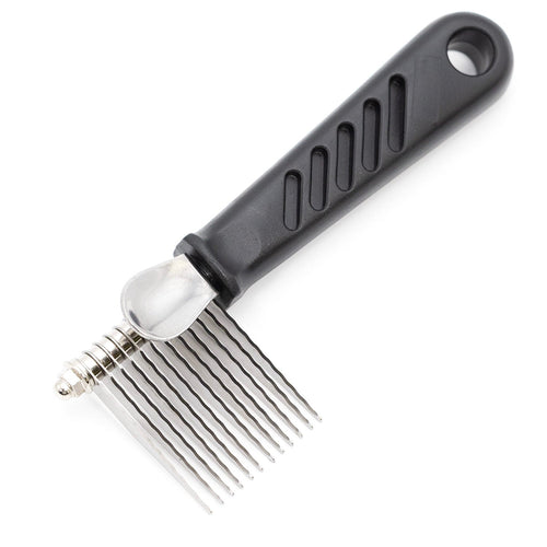 Jeffers dematting rake with serrated blades