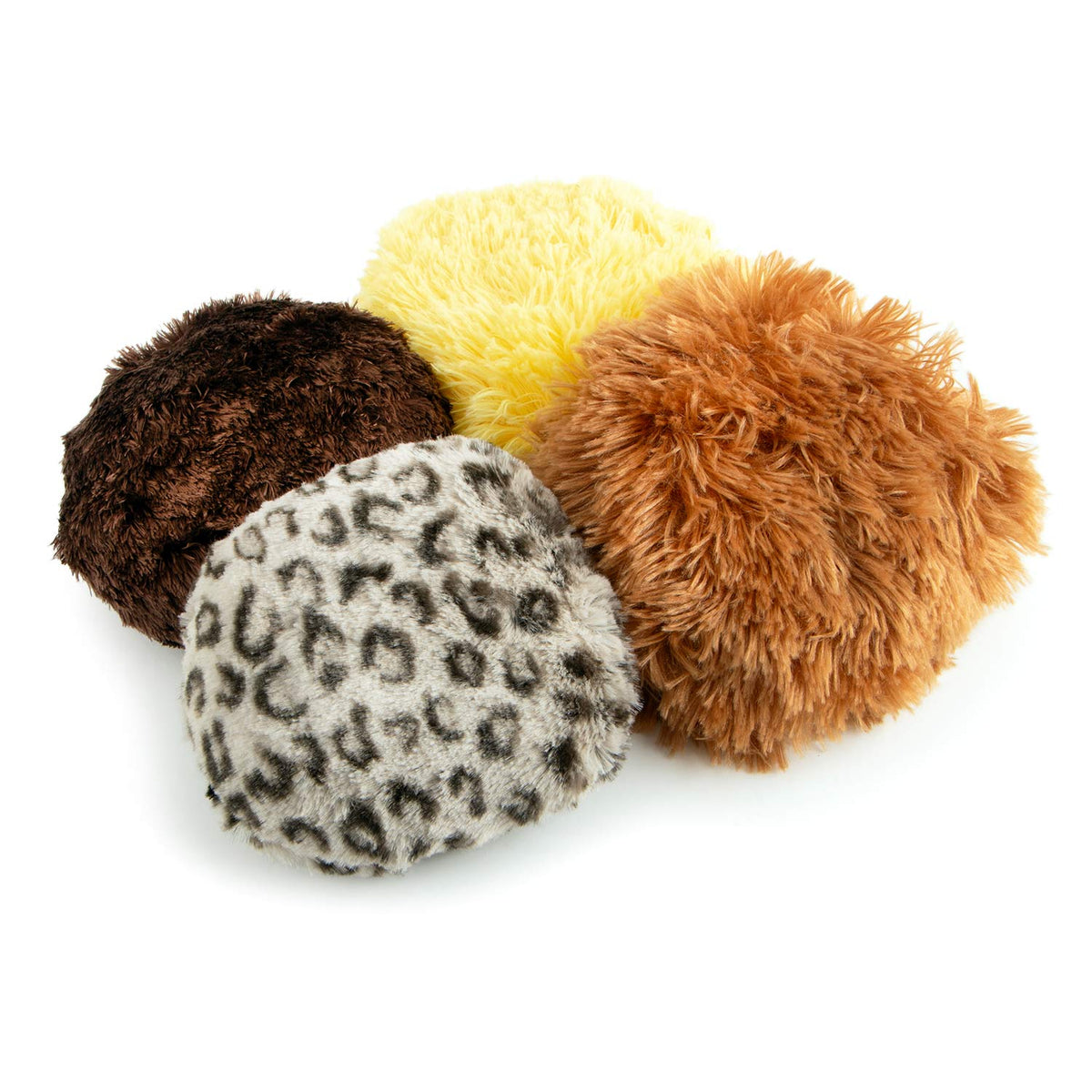 Doggie Dotz round plush squeaker dog toys