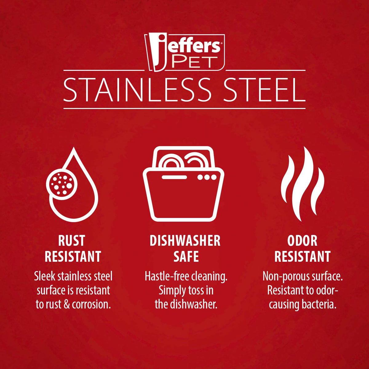 Jeffers Embossed No-Tip Stainless Steel Pet Bowl - FurrowpetstoreBowls, Feeding & EnrichmentJeffers