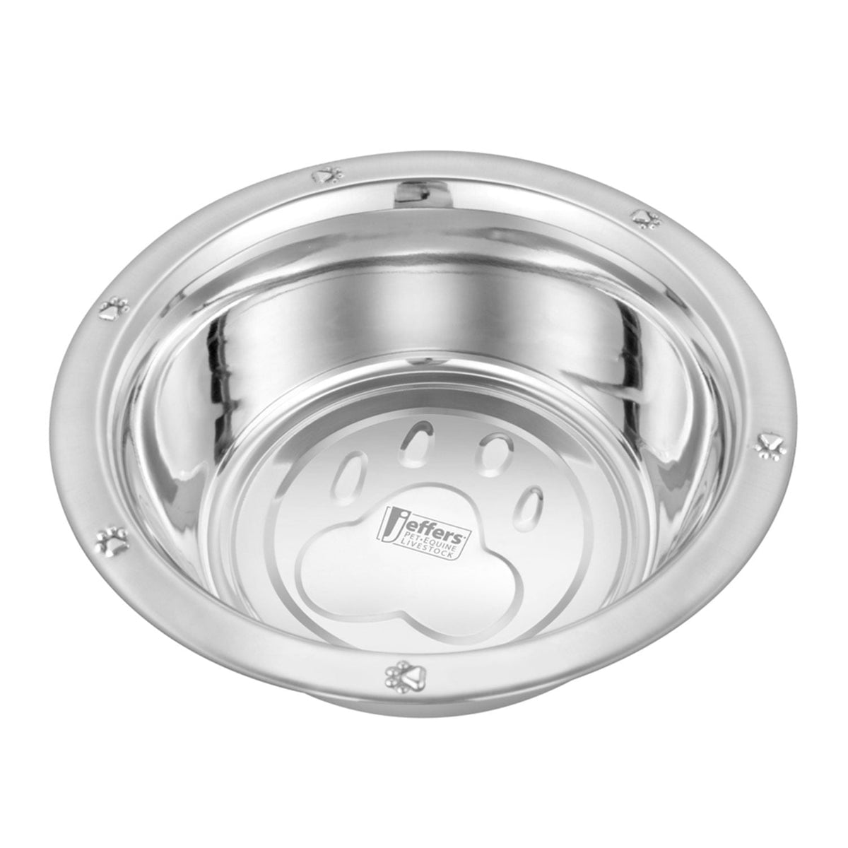 Jeffers Embossed Wide-Lip Stainless Steel Pet Bowl - FurrowpetstoreBowls, Feeding & EnrichmentJeffers