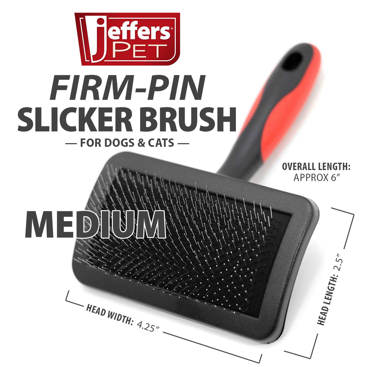 Jeffers Firm Pin Universal Slicker Brush - FurrowpetstoreGrooming & CleanupJeffers