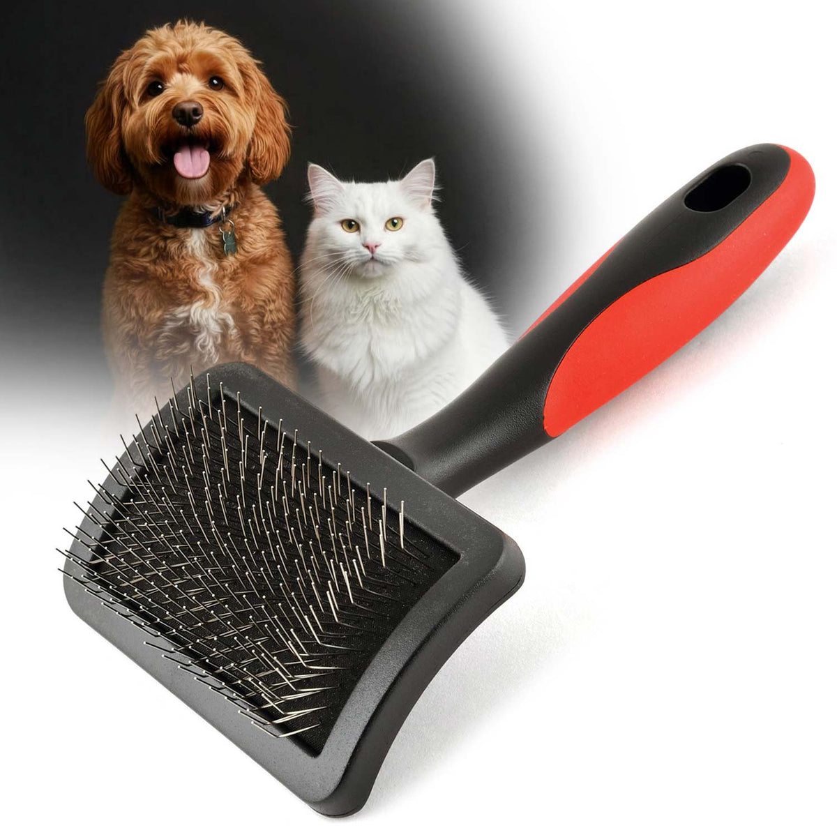 Jeffers firm pin slicker brush with curved head