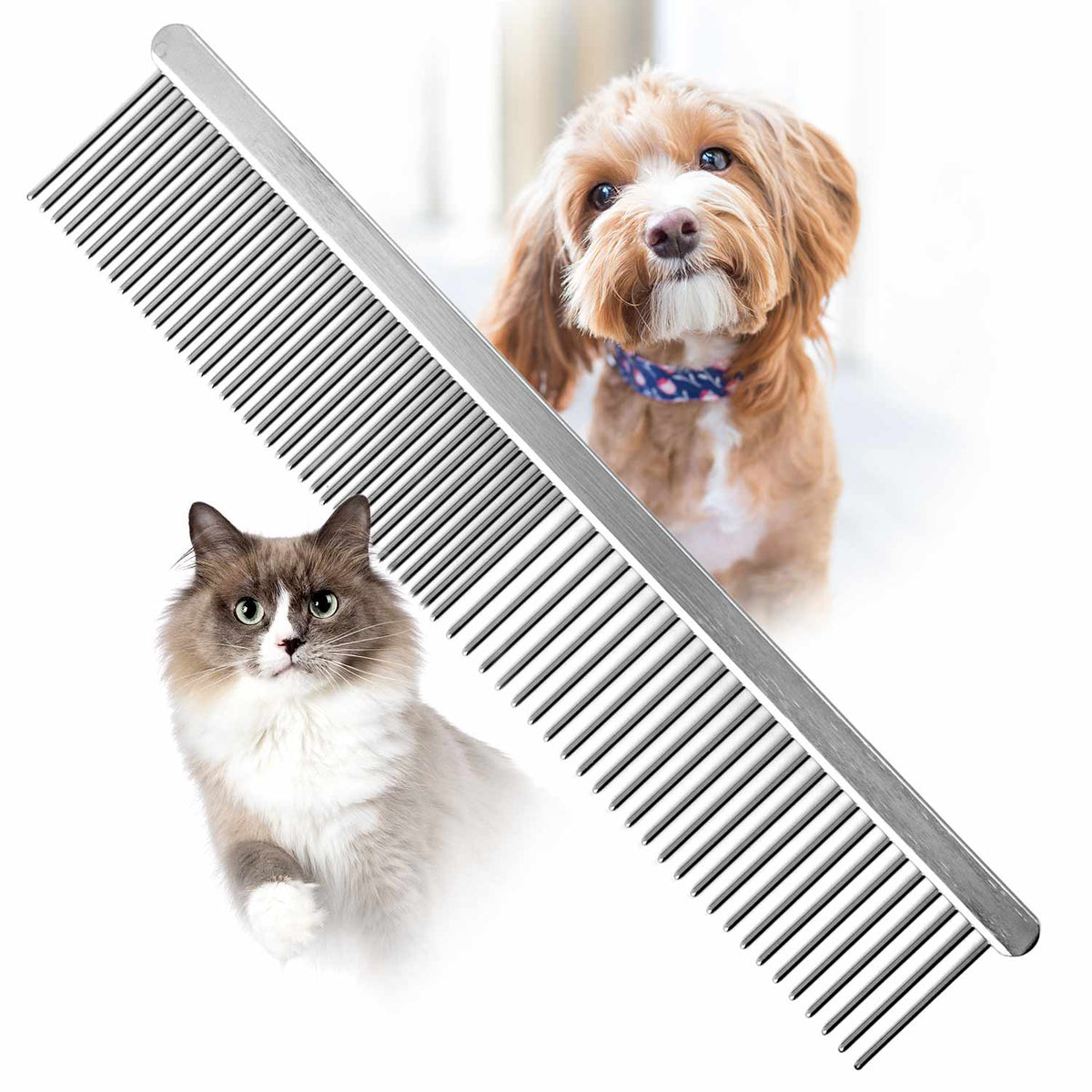 Jeffers Flat Back Steel Pet Grooming Comb - FurrowpetstoreGrooming & CleanupJeffers