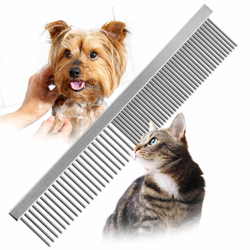 Jeffers chrome-plated steel flat back grooming comb