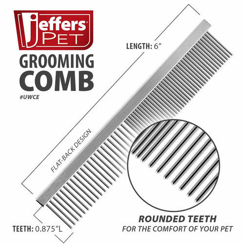Jeffers Flat Back Steel Pet Grooming Comb - FurrowpetstoreGrooming & CleanupJeffers