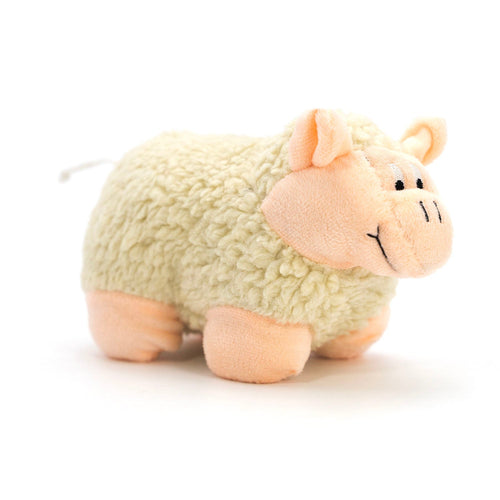 Cream fleecy lamb plush squeaker dog toy
