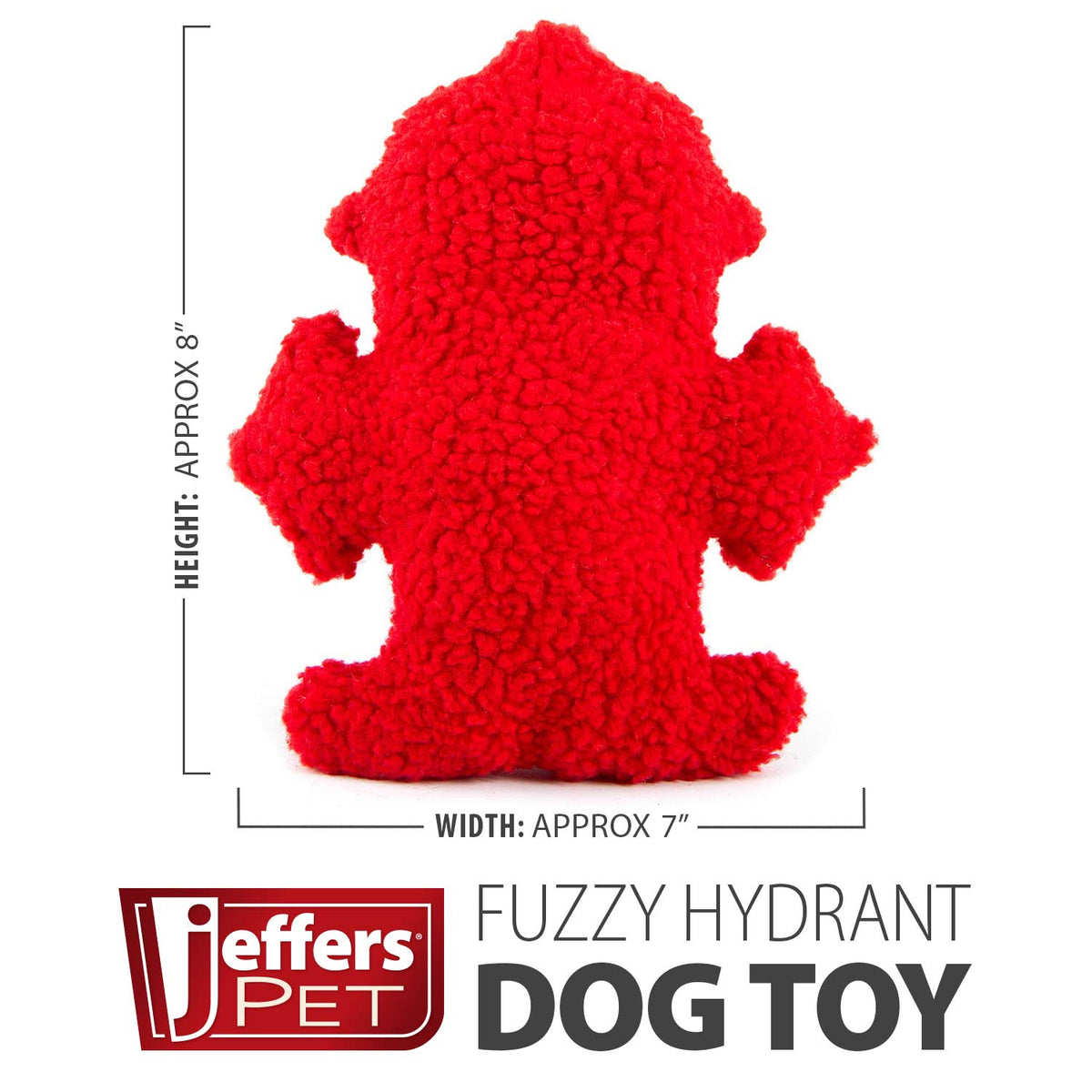 Jeffers Fuzzy Hydrant Squeaker Dog Toy, 8 Inch
