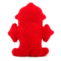 Red fuzzy fire hydrant squeaker dog toy