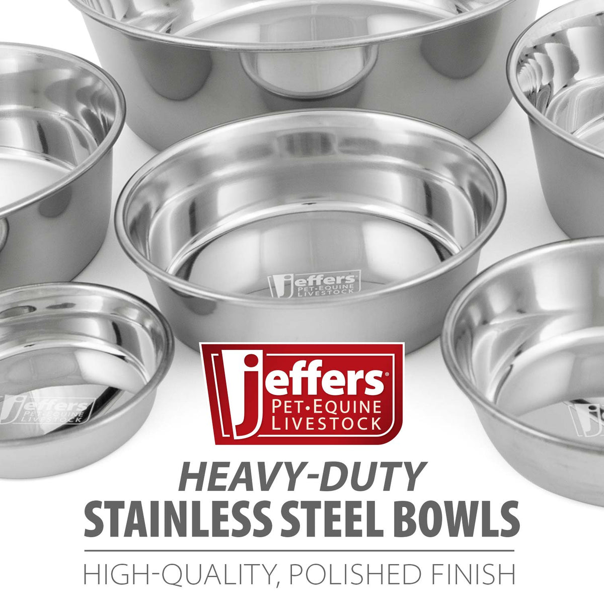 Jeffers Heavy Weight Stainless Steel Pet Bowl - FurrowpetstoreBowls, Feeding & EnrichmentJeffers