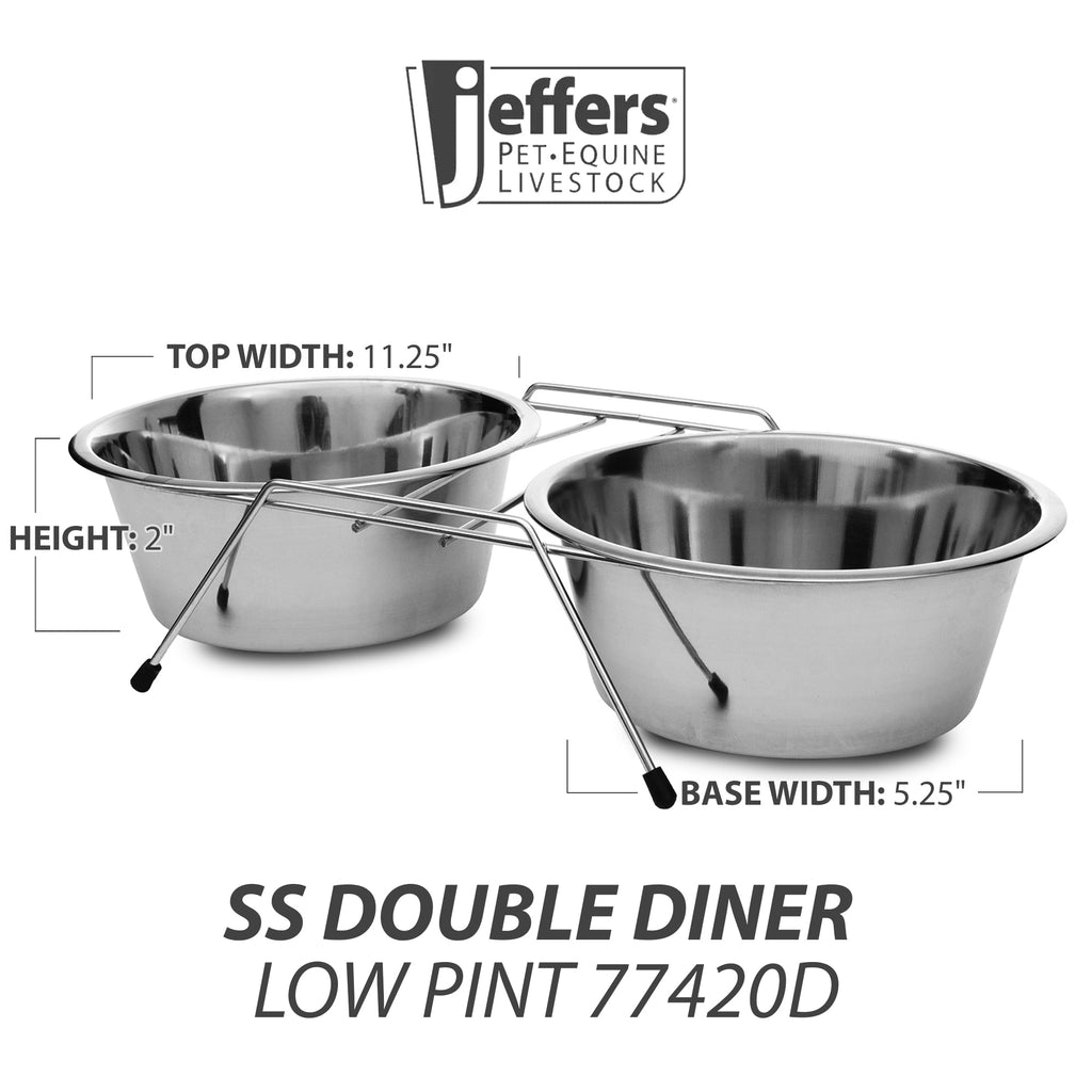 Jeffers Low Profile Stainless Steel Double Diner