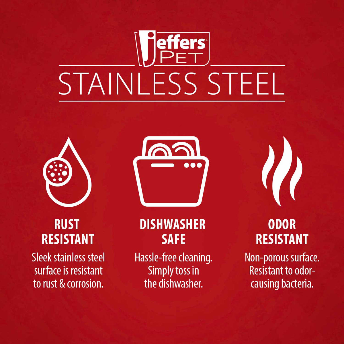 Jeffers Low Profile Stainless Steel Double Diner