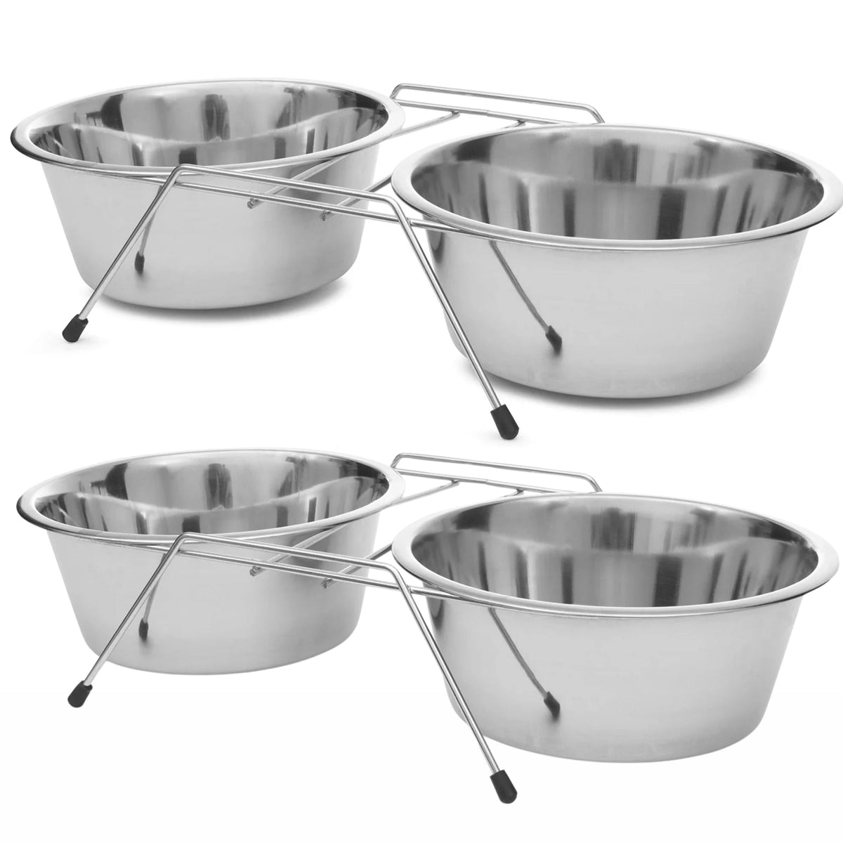 Jeffers Low Profile Stainless Steel Double Diner - FurrowpetstoreBowls, Feeding & EnrichmentJeffers
