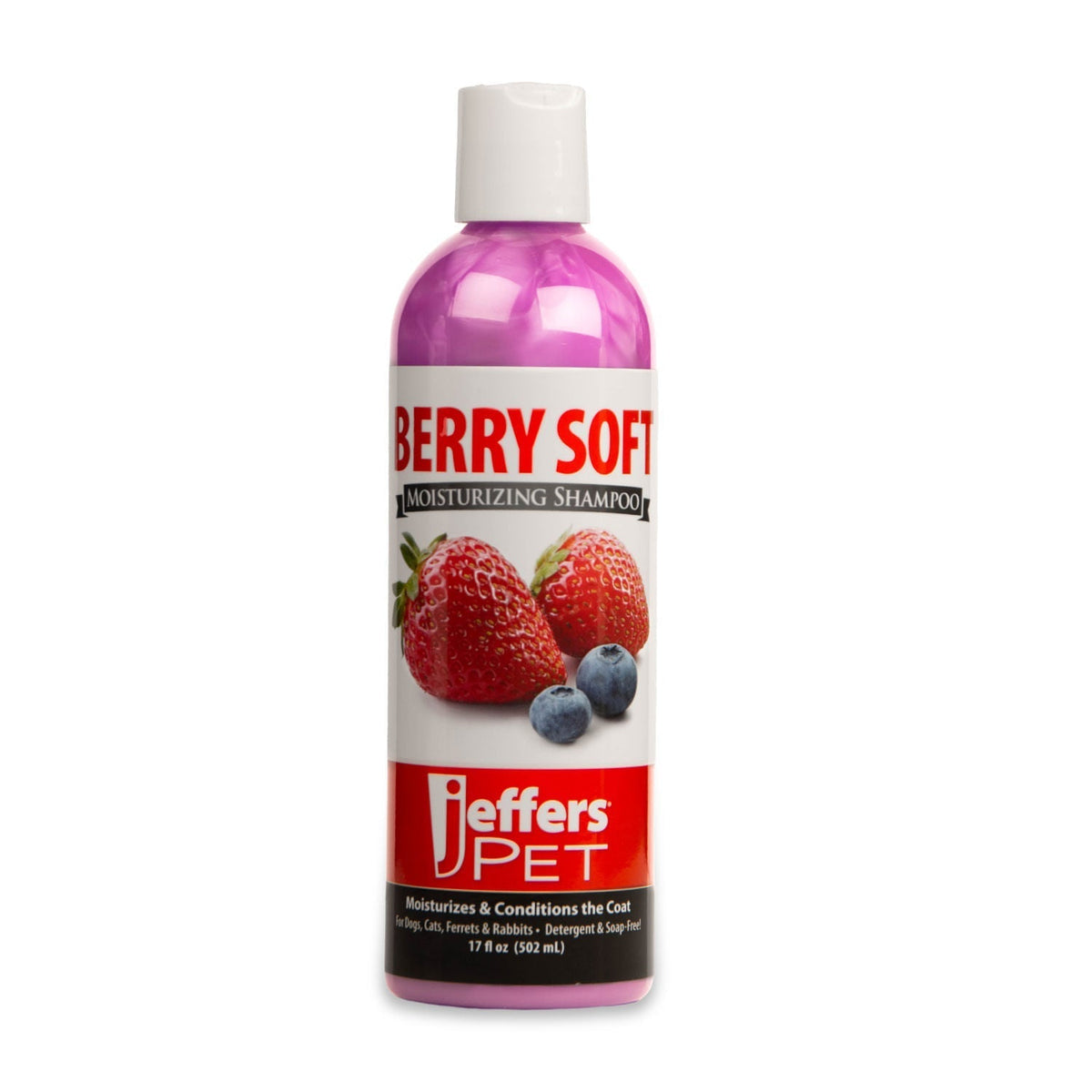 Bottles of Jeffers moisturizing pet shampoo