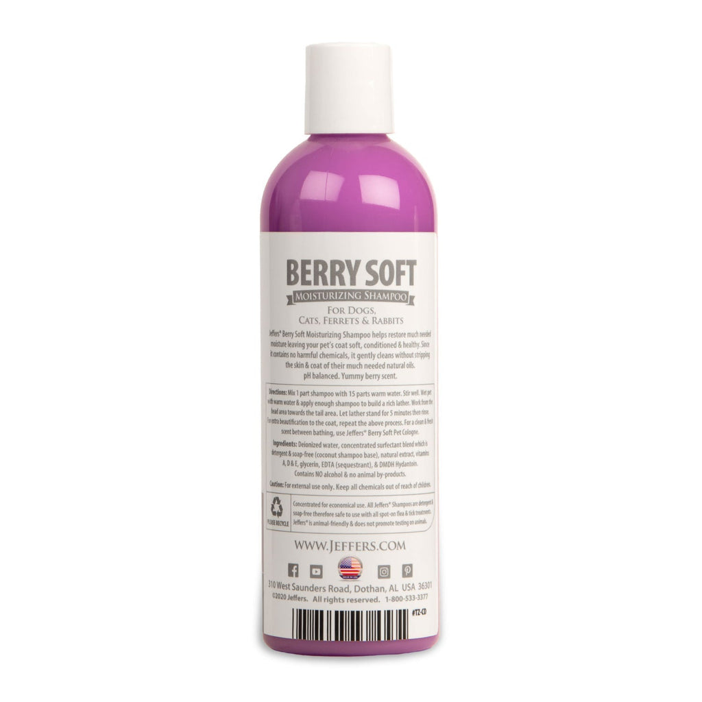 Jeffers Moisturizing Pet Shampoo, Berry Soft or Vanilla Bean - FurrowpetstoreGrooming & CleanupJeffers