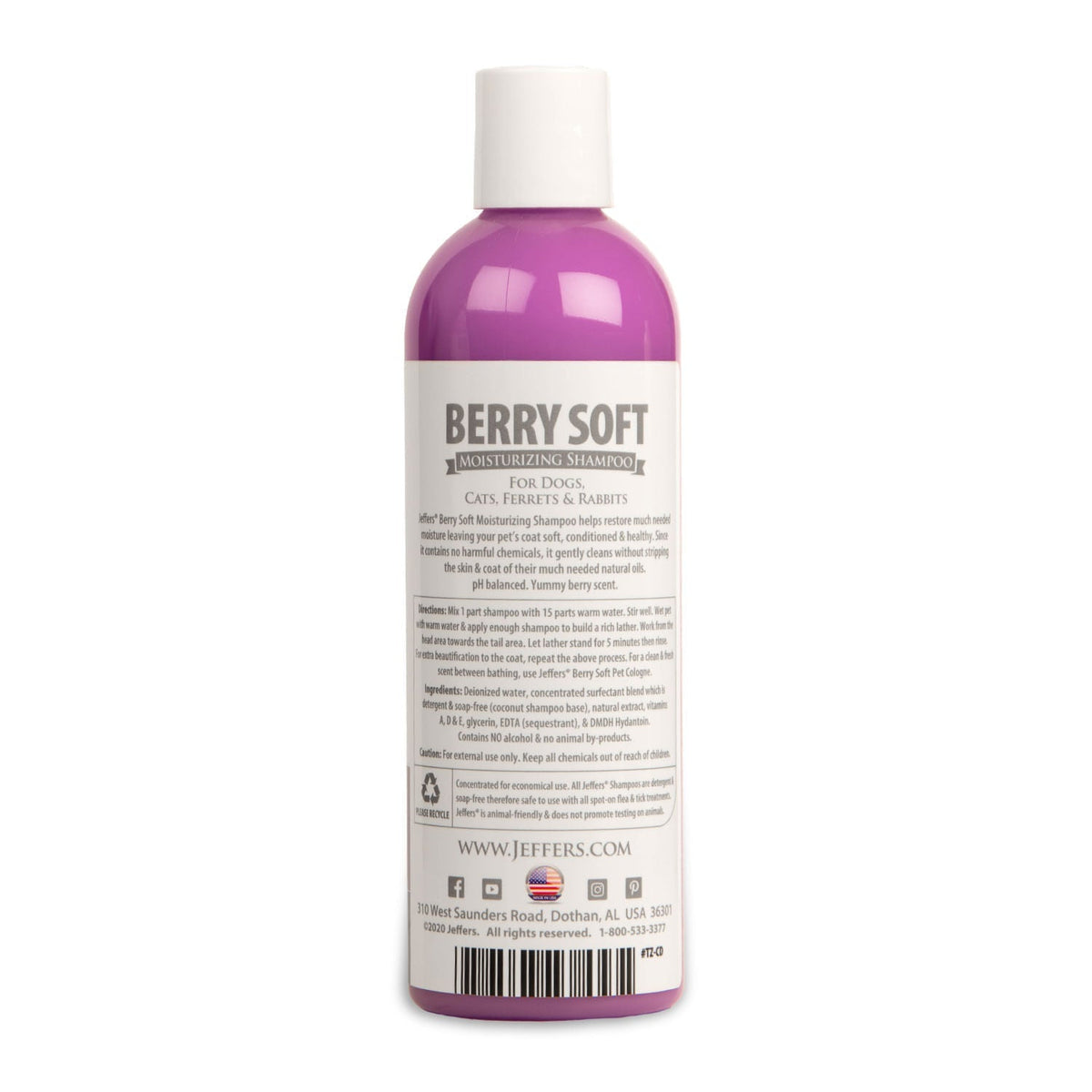 Jeffers Moisturizing Pet Shampoo, Berry Soft or Vanilla Bean - FurrowpetstoreGrooming & CleanupJeffers