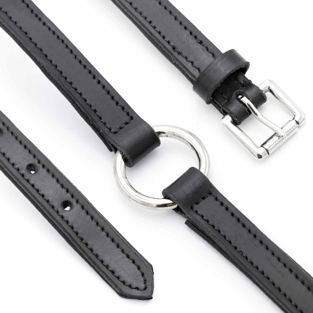 Jeffers Padded Black Leather Dog Collar with O-Ring - FurrowpetstoreWalk & WasteJeffers