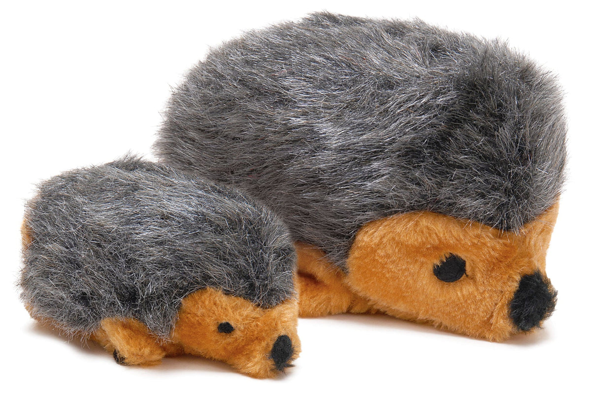 Plush hedgehog squeaker dog toy