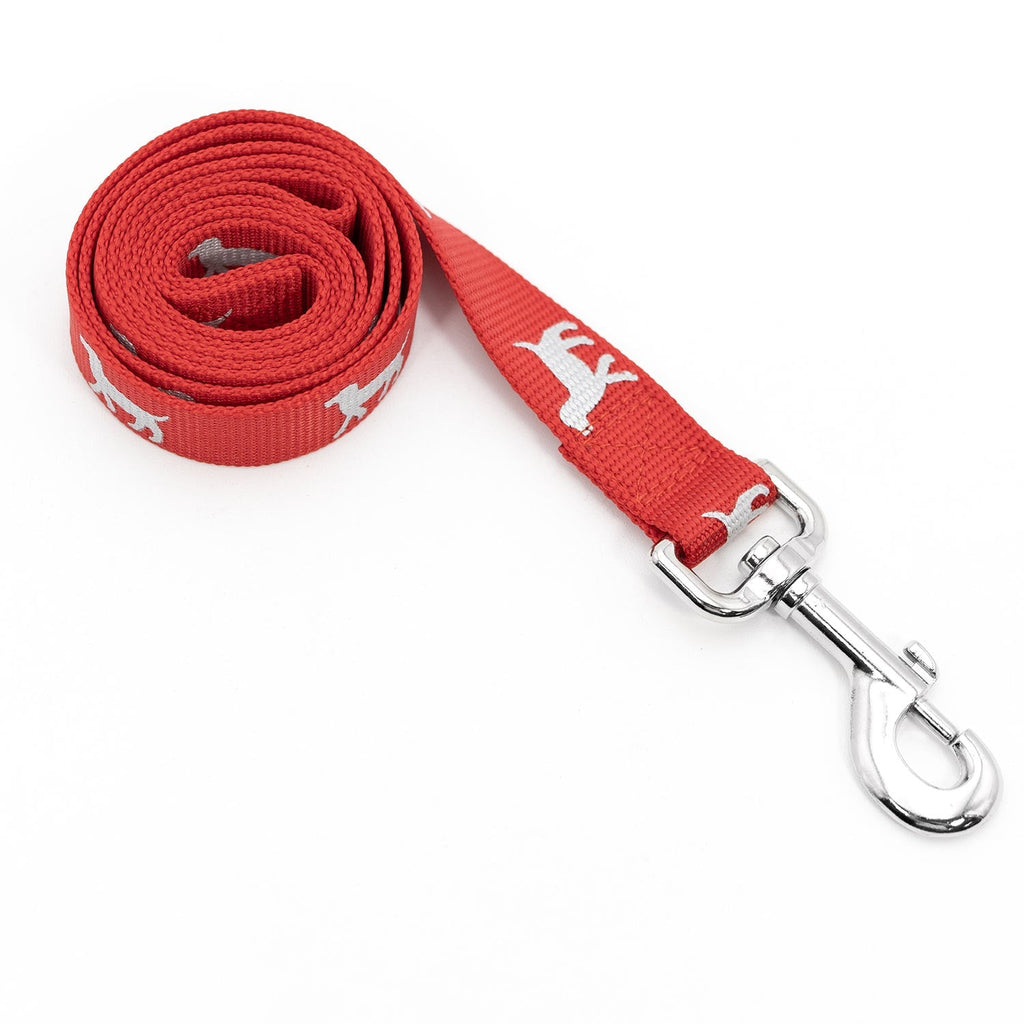 Nylon dog leash with reflective hound pattern