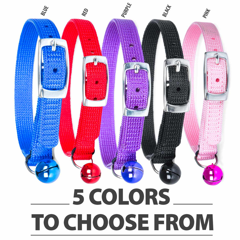 Jeffers Adjustable Nylon Cat Collar with Bell