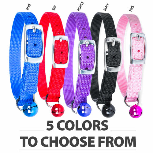 Jeffers Adjustable Nylon Cat Collar with Bell