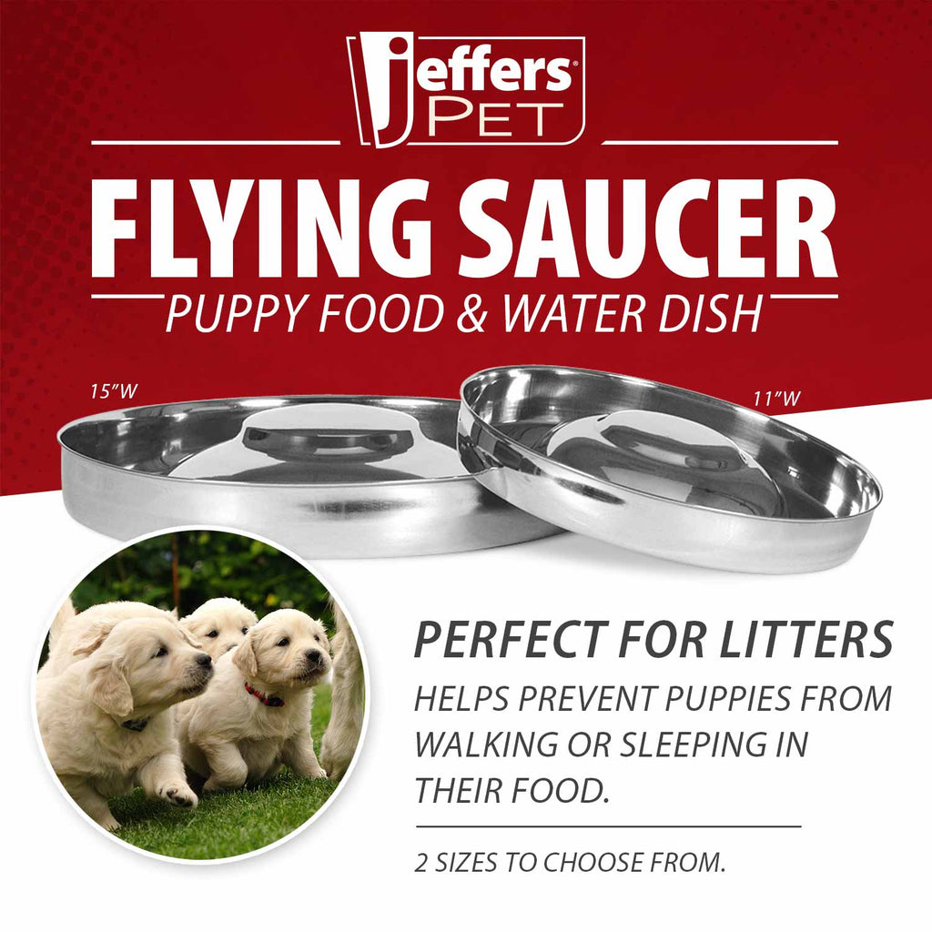 Jeffers Stainless Steel Flying Saucer Puppy Bowl