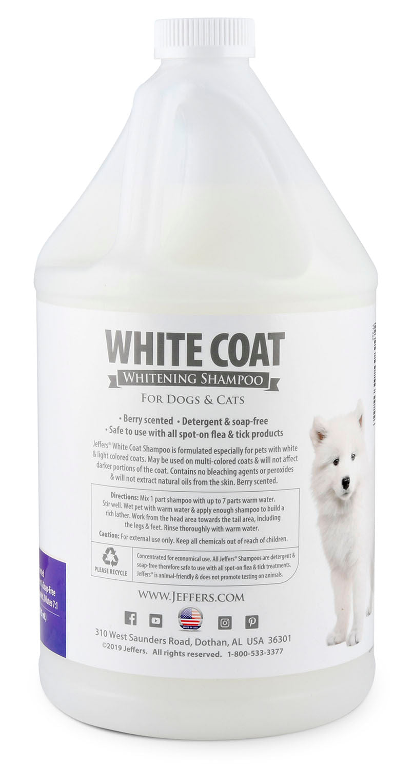 Jeffers White Coat Whitening Shampoo for Dogs & Cats
