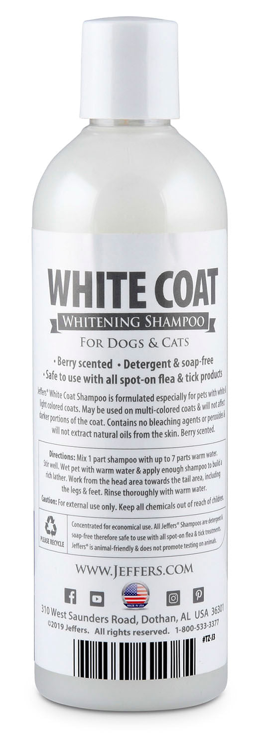Jeffers White Coat Whitening Shampoo for Dogs & Cats - FurrowpetstoreGrooming & CleanupJeffers