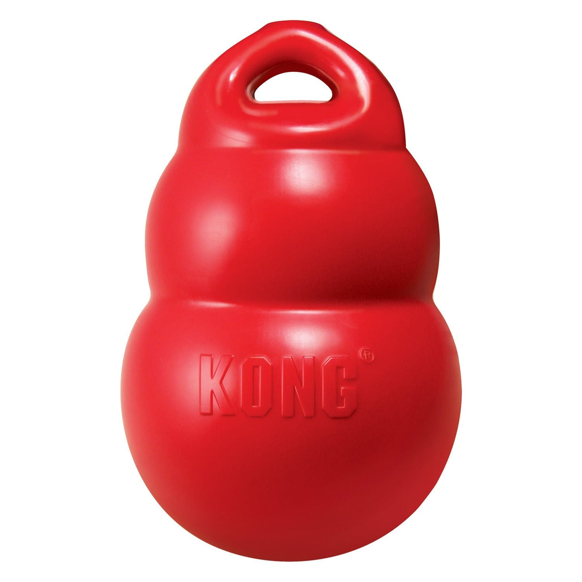 Red KONG Bounzer oversized dog toy with handle