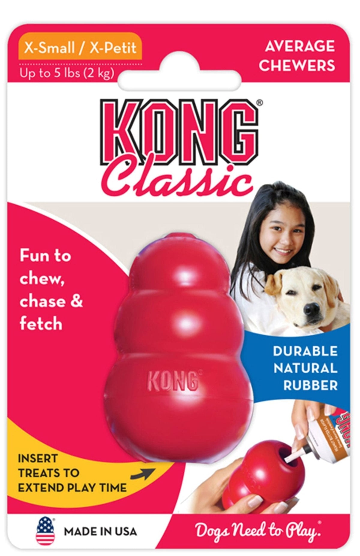 Red KONG Classic rubber dog toy