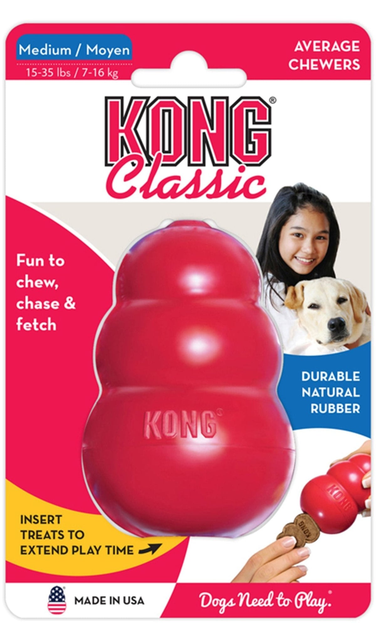 KONG Classic Stuffable Rubber Dog Toy - FurrowpetstoreToysJeffers