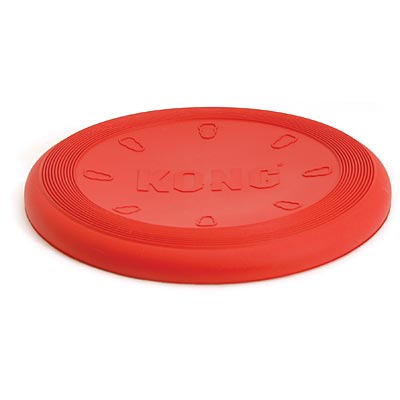 Red KONG Flyer rubber dog frisbee
